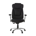 **Chaise de Bureau Ergonomique en Cuir Noir avec Accoudoirs**